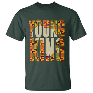 African Kente T Shirt Young King for Boys Men TS02 Dark Forest Green Printyourwear