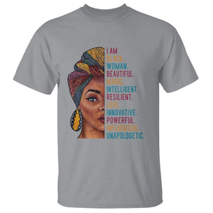 Afro Woman T Shirt Beautiful Magic TS01 Sport Gray Printyourwear