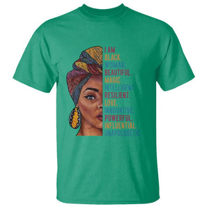 Afro Woman T Shirt Beautiful Magic TS01 Irish Green Printyourwear