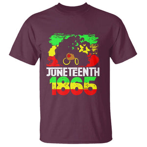 Afro Woman T Shirt Juneteenth 1865 Black Pride TS01 Maroon Printyourwear