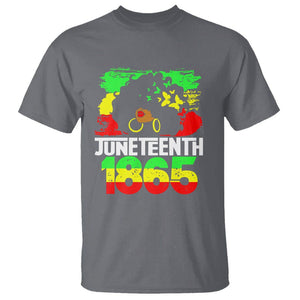 Afro Woman T Shirt Juneteenth 1865 Black Pride TS01 Charcoal Printyourwear