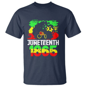 Afro Woman T Shirt Juneteenth 1865 Black Pride TS01 Navy Printyourwear