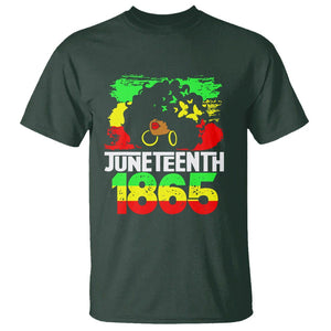 Afro Woman T Shirt Juneteenth 1865 Black Pride TS01 Dark Forest Green Printyourwear