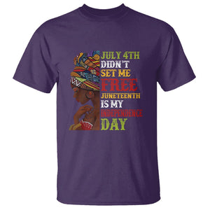 Afro Woman T Shirt Juneteenth is My Independence Day Not July 4th TS01 Purple Printyourwear