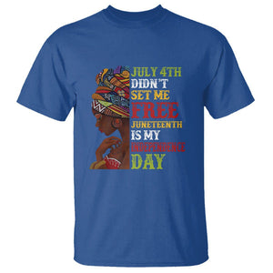 Afro Woman T Shirt Juneteenth is My Independence Day Not July 4th TS01 Royal Blue Printyourwear