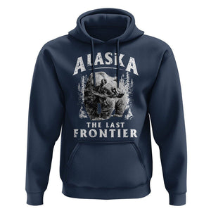 Alaska Hoodie The Last Frontier Vintage Bear Home TS09 Navy Print Your Wear