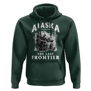 Alaska Hoodie The Last Frontier Vintage Bear Home TS09 Dark Forest Green Print Your Wear