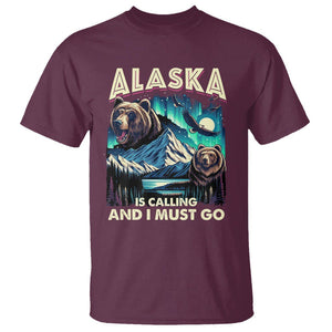 Alaska Is Calling And I Must Go Aurora Beer Home T Shirt TS09 Maroon Print Your Wear