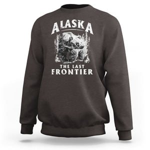 Alaska Sweatshirt The Last Frontier Vintage Bear Home TS09 Dark Chocolate Print Your Wear