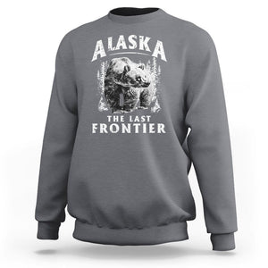 Alaska Sweatshirt The Last Frontier Vintage Bear Home TS09 Charcoal Print Your Wear