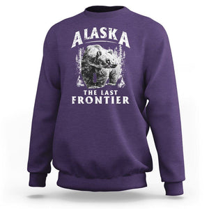 Alaska Sweatshirt The Last Frontier Vintage Bear Home TS09 Purple Print Your Wear