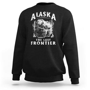 Alaska Sweatshirt The Last Frontier Vintage Bear Home TS09 Black Print Your Wear