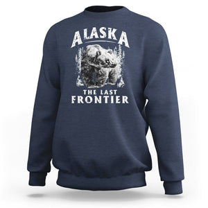 Alaska Sweatshirt The Last Frontier Vintage Bear Home TS09 Navy Print Your Wear