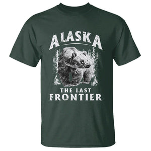 Alaska T Shirt The Last Frontier Vintage Bear Home TS09 Dark Forest Green Print Your Wear