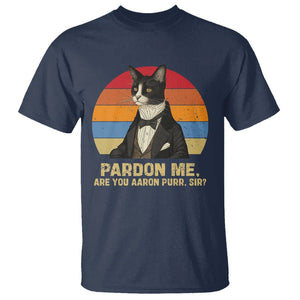 Alexander Hamilton Cat T Shirt Pardon Me, Are You Arron Purr Sir TS09 Navy Print Your Wear