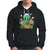 Alien Eating Pizza Outer Space With Planet UFO Hoodie TS09 Black Printyourwear