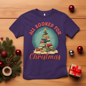 All Booked For Christmas Book Christmas Tree Bookaholic T Shirt TS09 Purple Printyourwear