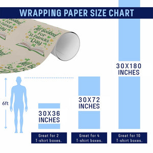 All Booked For St Patricks Day Wrapping Paper Roll Irish Bookworm Gift TS12 Print Your Wear