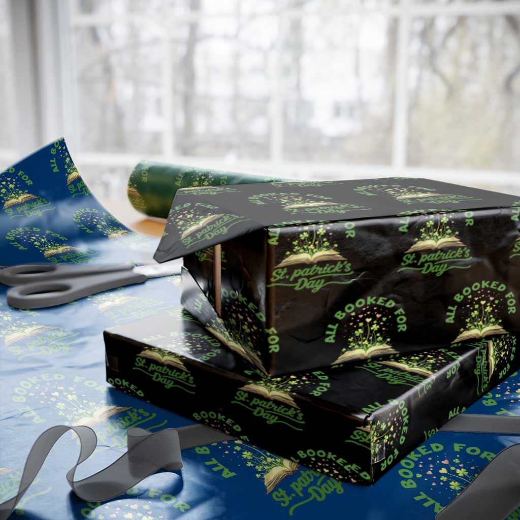 All Booked For St Patricks Day Wrapping Paper Roll Irish Reader Gift TS12 Black Print Your Wear