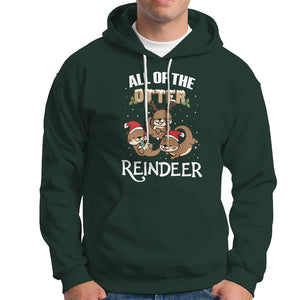 All of the Otter Reindeer Cute Christmas Hoodie TS09 Dark Forest Green Printyourwear