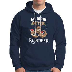 All of the Otter Reindeer Cute Christmas Hoodie TS09 Navy Printyourwear