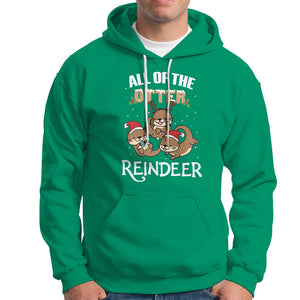 All of the Otter Reindeer Cute Christmas Hoodie TS09 Irish Green Printyourwear