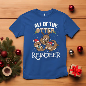 All of the Otter Reindeer Cute Christmas T Shirt TS09 Royal Blue Printyourwear