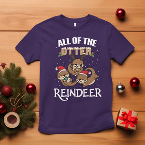 All of the Otter Reindeer Cute Christmas T Shirt TS09 Purple Printyourwear