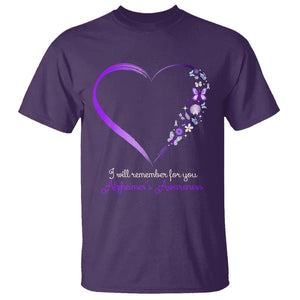 Alzheimer's And Brain Awareness T Shirt I Will Remember For You Daisy Flower Butterfly TS11 Purple Print Your Wear