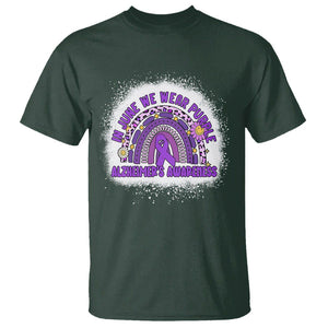 Alzheimer's Awareness T Shirt In June We Wear Purple Rainbow TS02 Dark Forest Green Print Your Wear