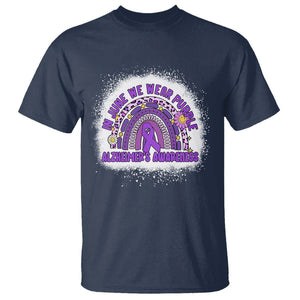 Alzheimer's Awareness T Shirt In June We Wear Purple Rainbow TS02 Navy Print Your Wear