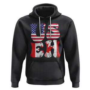 America Canada Hoodie Funny US EH Canadian American Flag Canada's Day Maple Leaf TS02 Black Printyourwear