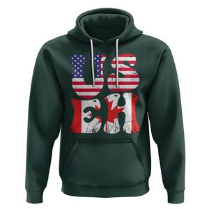 America Canada Hoodie Funny US EH Canadian American Flag Canada's Day Maple Leaf TS02 Dark Forest Green Printyourwear