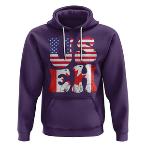 America Canada Hoodie Funny US EH Canadian American Flag Canada's Day Maple Leaf TS02 Purple Printyourwear