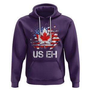 America Canada Hoodie Funny US EH Maple Leaf Canadian American Flag Canada's Day TS02 Purple Printyourwear