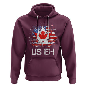 America Canada Hoodie Funny US EH Maple Leaf Canadian American Flag Canada's Day TS02 Maroon Printyourwear