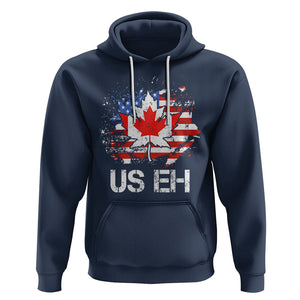 America Canada Hoodie Funny US EH Maple Leaf Canadian American Flag Canada's Day TS02 Navy Printyourwear