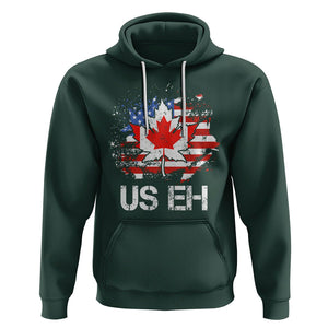 America Canada Hoodie Funny US EH Maple Leaf Canadian American Flag Canada's Day TS02 Dark Forest Green Printyourwear