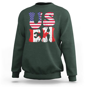 America Canada Sweatshirt Funny US EH Canadian American Flag Canada's Day Maple Leaf TS02 Dark Forest Green Printyourwear