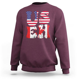 America Canada Sweatshirt Funny US EH Canadian American Flag Canada's Day Maple Leaf TS02 Maroon Printyourwear