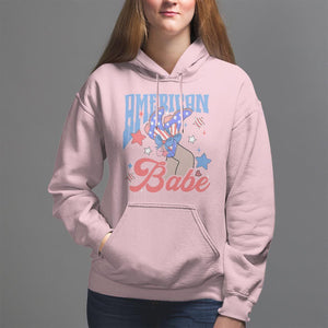 American Babe Hoodie Cowgirl Coquette 4th Of July TS09 Light Pink Print Your Wear