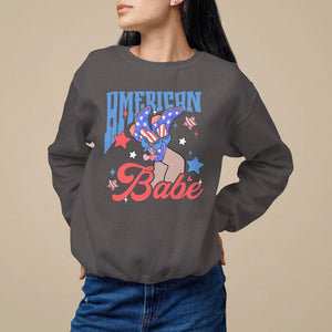 American Babe Sweatshirt Cowgirl Coquette 4th Of July TS09 Dark Chocolate Print Your Wear