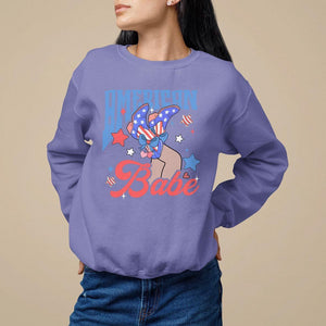 American Babe Sweatshirt Cowgirl Coquette 4th Of July TS09 Violet Print Your Wear