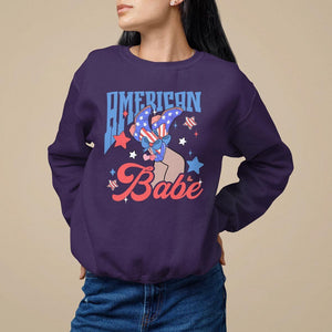 American Babe Sweatshirt Cowgirl Coquette 4th Of July TS09 Purple Print Your Wear