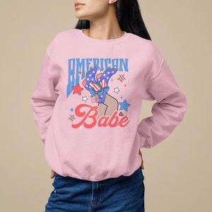 American Babe Sweatshirt Cowgirl Coquette 4th Of July TS09 Light Pink Print Your Wear