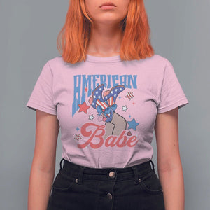 American Babe T Shirt For Women Cowgirl Coquette 4th Of July TS09 Light Pink Print Your Wear