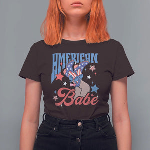 American Babe T Shirt For Women Cowgirl Coquette 4th Of July TS09 Dark Chocolate Print Your Wear