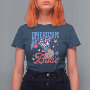 American Babe T Shirt For Women Cowgirl Coquette 4th Of July TS09 Navy Print Your Wear