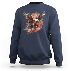 American Bald Eagle Sweatshirt Proud Patriotic US Pride 4th Of July TS02 Navy Printyourwear