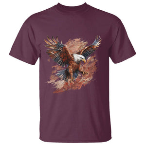 American Bald Eagle T Shirt Proud Patriotic US Pride 4th Of July TS02 Maroon Printyourwear